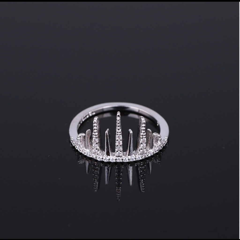 Henri Bendel Silver Tone Crystals Ring Size 7